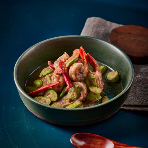 Stir Fried Pork or Prawns With Bitter Green Beans In Shrimp Paste
